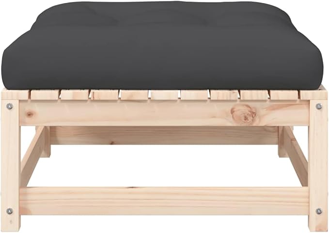 Rustic Garden Armless Sofa Solid Pine Wood Outdoor Seating with Weather-Resistant Cushions for Patio Balcony Backyard Comfortable Two-Person Bench