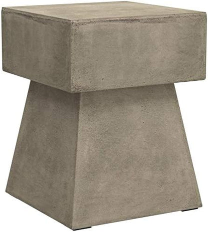 SAFAVIEH Outdoor Collection Zen Mushroom Modern Dark Grey Concrete Accent Table (Fully Assembled)