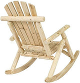 Outdoor Wooden Log Adirondack Rocker, Rocking Chair, Natural Wood - Adirondack Style - Photo 5