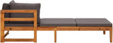 Sun Lounger with 1 Armrest, Lounge Chair Wooden, Sun Chair, Long Chairs for Outside, Pool Chaise Lounge Chair - Photo 4