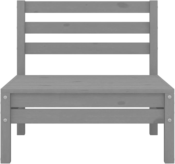 4-Piece Patio Lounge Set Solid Pinewood Gray Modular Outdoor Furniture Set with Footstool for Garden Balcony Porch