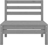 4-Piece Patio Lounge Set Solid Pinewood Gray Modular Outdoor Furniture Set with Footstool for Garden Balcony Porch - Photo 6