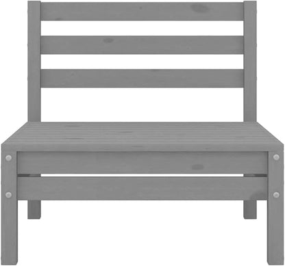 4-Piece Patio Lounge Set Solid Pinewood Gray Modular Outdoor Furniture Set with Footstool for Garden Balcony Porch