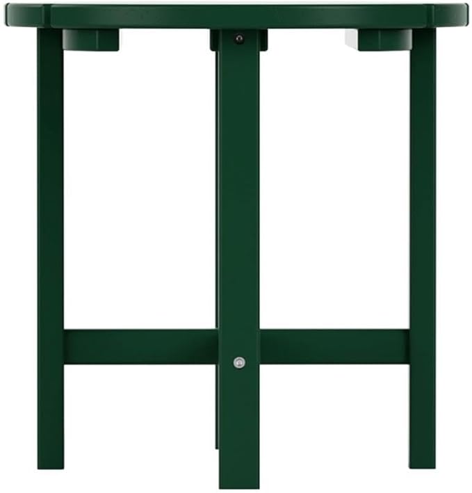 Costaelm Round Outdoor Side Tables, Adirondack Patio Tables for Outside, HDPE Patio End Table Weather Resistant, Balcony Table for Pool, Seaside, Backyard, Porch, Indoor Companion, Dark Green