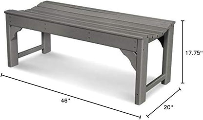 POLYWOOD® Traditional Garden Bench, Slate Grey