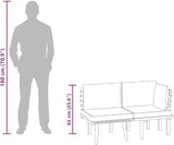 2-Piece Corner Garden Lounge Set in Dark Grey and White, Modular Outdoor Furniture with Comfortable Cushions - Photo 7