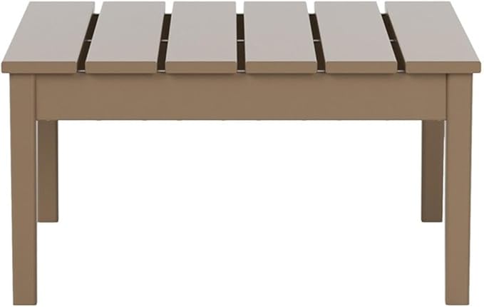 Costaelm Outdoor Side Tables for Patio, Small Patio Conversation Table Weather Resistant Coffee Table, Small Square Outdoor End Tables for Porch, Balcony, Poolside, Weathered Wood