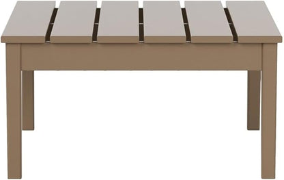 Costaelm Outdoor Side Tables for Patio, Small Patio Conversation Table Weather Resistant Coffee Table, Small Square Outdoor End Tables for Porch, Balcony, Poolside, Weathered Wood