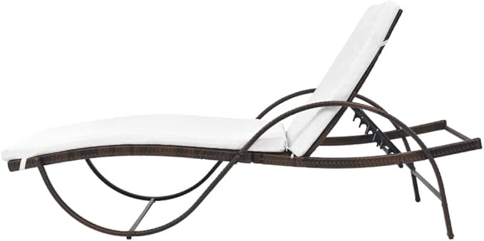 25x76in Adjustable PE Rattan Sun Lounger with Cushion - Photo 6