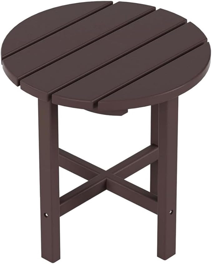 Costaelm Round Outdoor Side Tables, Adirondack Patio Tables for Outside, HDPE Patio End Table Weather Resistant - Photo 4