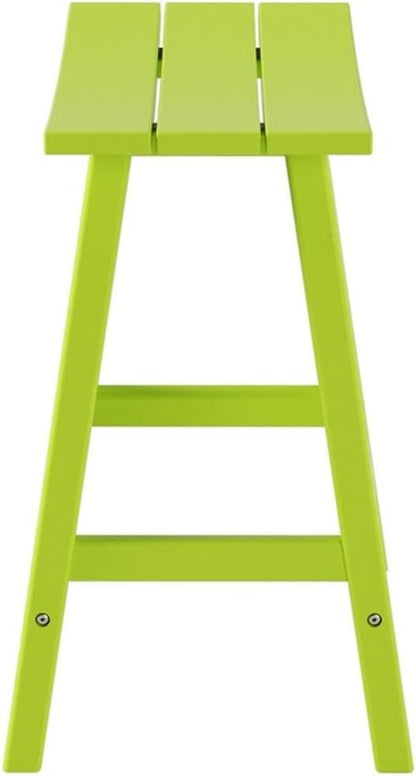 Costaelm 24" Height Outdoor Bar Stools, All-Weather Bar Stools, Adirondack Poly Patio Bar Stool for Patio, Deck, Kitchen Counter and Garden, Lime