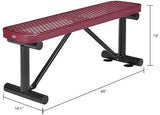 Global Industrial 4'L Heavy Duty Expanded Metal Mesh Flat Bench with Steel Frame, Portable Outdoor Bench - Photo 2