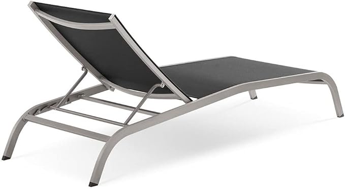 Modway Savannah Outdoor Patio Mesh Chaise Lounge Chair in Black