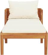 Solid Acacia Wood Patio Sun Lounger with Cushion - Durable Outdoor Sunbed for Garden - Photo 3