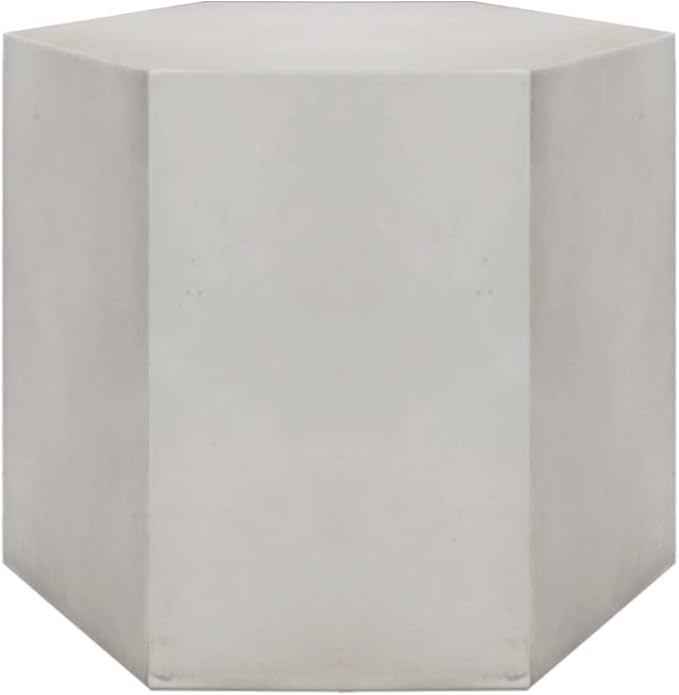 COSIEST Concrete Accent Table, Hexagon Patio Side Table 14.5''Wx12''H, Modular Design Indoor Outdoor End Table - Photo 7