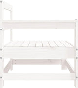 White Compact Outdoor Sectional Sofa 24.4" Solid Pine Slatted Bench, Matte Patio Loveseat for Garden, Balcony - Photo 4