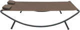 Double Chaise Lounge Outdoor with Adjustable Canopy and Pillow Extra Large Patio Hammock Bed Wheeled for Outside - Photo 4