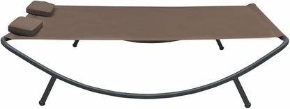 Double Chaise Lounge Outdoor with Adjustable Canopy and Pillow Extra Large Patio Hammock Bed Wheeled for Outside, Sun Room, Garden, Courtyard, Pool