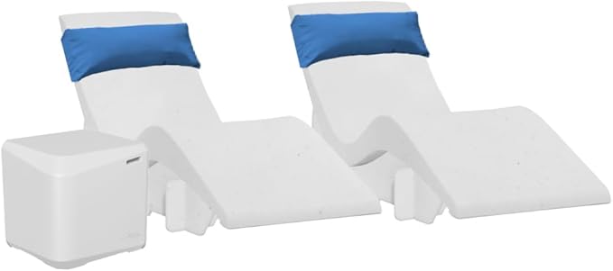 Aqua Outdoors in-Pool DEEP Ledge Chaise Set - Two Chaises - Two Headrest Pillows - Chaise Risers and One Large in Pool - Photo 1
