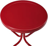 Pemberly Row 3 Piece Metal Outdoor Chair Set, Bright Red Gloss Finish, Retro Patio Furniture, Steel Construction - Photo 8