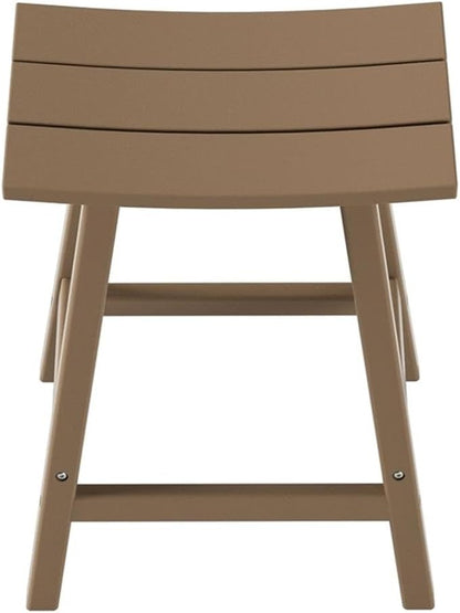 Costaelm 24" Height Outdoor Bar Stools, All-Weather Bar Stools, Adirondack Poly Patio Bar Stool for Patio, Deck, Kitchen Counter and Garden, Weathered Wood