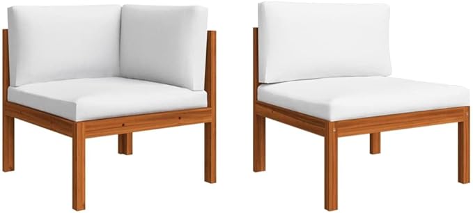 9-Piece Acacia Wood Garden Lounge Set with Polyester Cushions, Modular Outdoor Patio Furniture for 8 People - Photo 3