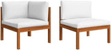 9-Piece Acacia Wood Garden Lounge Set with Polyester Cushions, Modular Outdoor Patio Furniture for 8 People - Photo 3