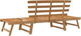 Patio Bench, Bench with Backrest, Garden Bench, Park Bench for Patio, Garden, Yard, Lawn,2-in-1 74.8" Solid Acacia Wood - Photo 6