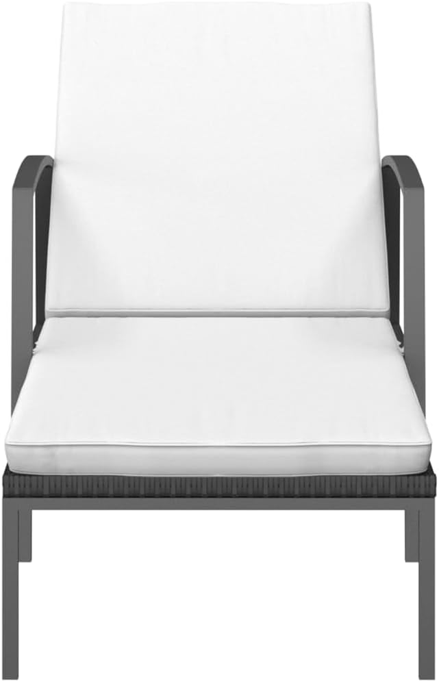 Sun Lounger with Cushions, Adjustable Backrest Outdoor Chaise Lounge for Patio Poolside - Photo 4