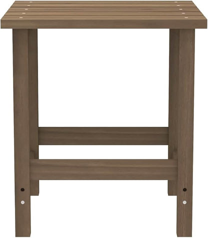 Patio Adirondack Chair with Table Solid Fir Wood Brown Outdoor Garden Furniture Set Comfortable Weather Resistant Relaxing Seating