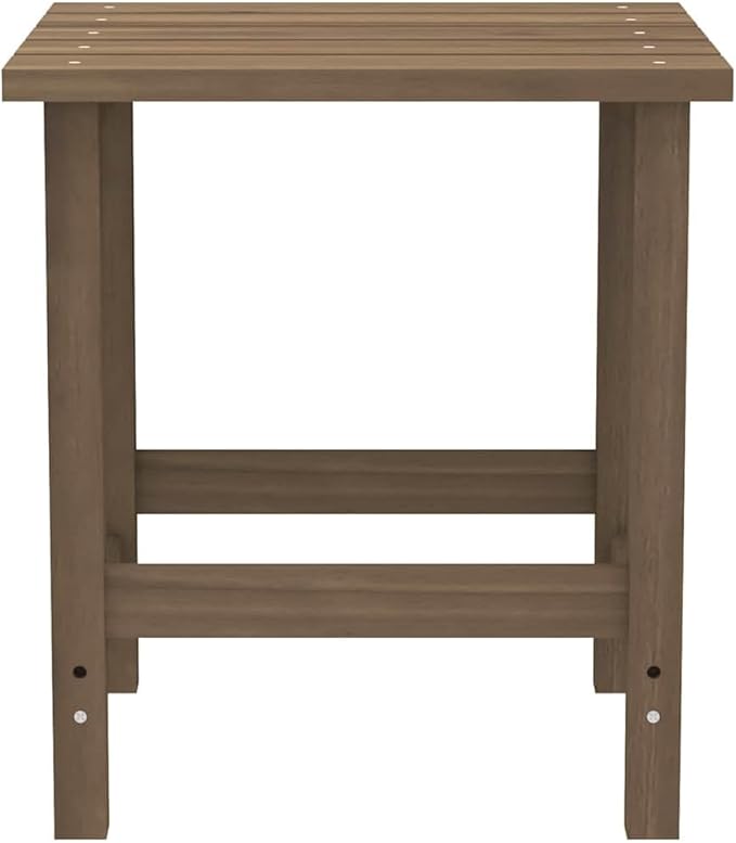 Brown Solid Fir Wood Garden Adirondack Chair with Table 27.4 x 34.1 x 35.2 Inch Ergonomic Outdoor Seating for Patio Backyard Relaxation Durable
