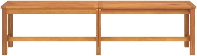 Solid Acacia Wood Garden Bench, Brown Outdoor Bench 70.9 x 13.8 x 17.7 in Rustic Rectangular Seating for Patio, Backyard, Balcony