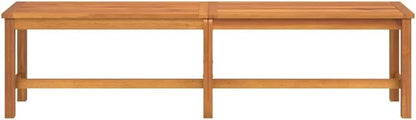 Solid Acacia Wood Garden Bench, Brown Outdoor Bench 70.9 x 13.8 x 17.7 in Rustic Rectangular Seating for Patio, Backyard, Balcony