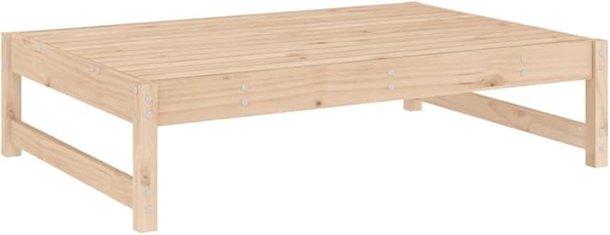 Solid Pine Wood Garden Footstool, Natural Pine Rustic Outdoor Stool for Patio and Garden, Sturdy Side Table or Comfy Footrest with 242.5 lb Capacity, Easy Care Compact