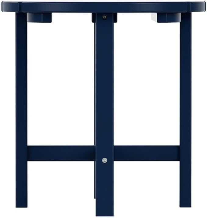 Costaelm Round Outdoor Side Tables, Adirondack Patio Tables for Outside, HDPE Patio End Table Weather Resistant, Balcony Table for Pool, Seaside, Backyard, Porch, Indoor Companion, Navy Blue