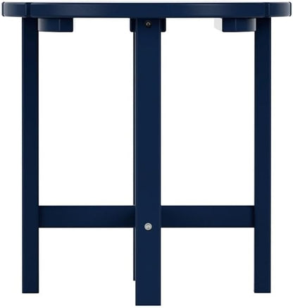 Costaelm Round Outdoor Side Tables, Adirondack Patio Tables for Outside, HDPE Patio End Table Weather Resistant, Balcony Table for Pool, Seaside, Backyard, Porch, Indoor Companion, Navy Blue
