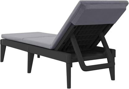 Sun Lounger with Cushion, Sofa Pool Patio daybed Lounge Chaise Outdoor Daybed Suitable for Deck Poolside Lawn Garden Anthracite 73.2"x23.6"x11.4" PP