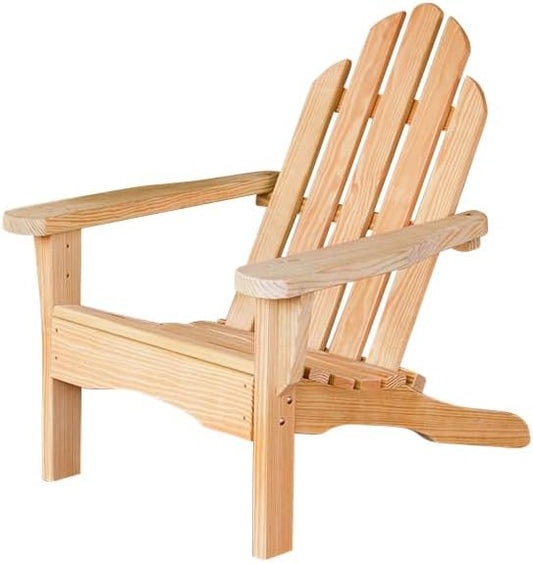 Amish Casual Heavy Duty Adirondack Chair in Unfinished - Authentic Amish Craftmanship from Treated Pine, Outdoor Chair Made in The USA, 800 Lb Weight Capacity