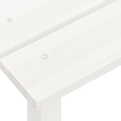 White Solid Fir Wood Adirondack Chair with Side Table for Garden and Patio, Ergonomic Outdoor Furniture with Sturdy Frame and Weather Resistant Design