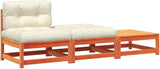 Modular Outdoor Sofa Set with Soft Cushions, Rustic Brown Pine Wood Garden Furniture for Balcony Terrace - Photo 2