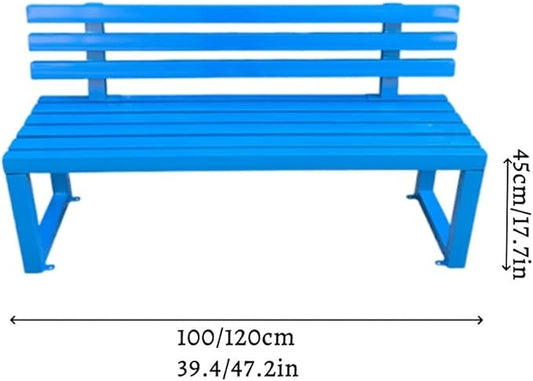 Outdoor Patio Benches, Garden Metal Bench with Backrest, Weatherproof Metal Garden Patio Bench, Bench Yard, Stadium, Scenic Area or Open-Air Seating(Yellow,100cm/39.4in)