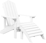 White HDPE Standard Detachable Adirondack Chair Set 4-Piece with Table and Footstools for Patio Garden Terrace Outdoor - Photo 4