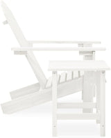 Adirondack Chair with Table Solid Fir Wood White Patio Furniture Set for Garden Balcony Porch Outdoor Relaxation - Photo 3