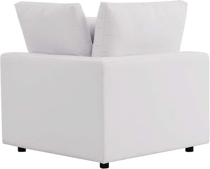 Modway Commix Overstuffed Outdoor Patio Corner Chair in White