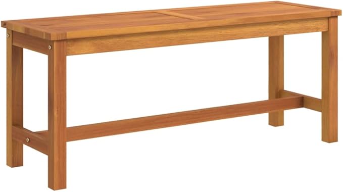 Patio Bench Solid Wood Acacia Outdoor Garden Bench 43.3 Inch Backyard Seating with Sturdy Frame Durable Hardwood for Patio Deck Porch Indoor Use