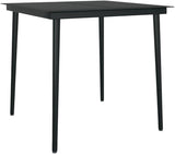 Square Outdoor Dining Table, 31.5 Inch Patio Metal Table with Glass Top - Photo 3
