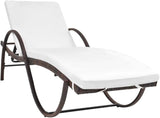 25x76in Adjustable PE Rattan Sun Lounger with Cushion - Photo 1