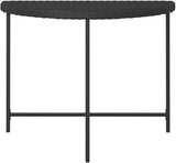 Black Poly Rattan Garden Table with Powder-Coated Steel Frame 39.4x19.7 Inches - Photo 5