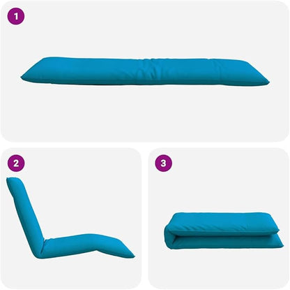 Folding Sun Lounger Light Blue 68.9x21.3x3.3, 5-Position Outdoor Chaise Recliner with Metal Frame, Water-Repellent Oxford Fabric for Patio Poolside Garden Beach