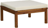 3 Piece Stacking Garden Lounge Set, Cream White Acacia Wood Outdoor Sectional Sofa with Oiled Finish - Photo 9
